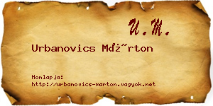 Urbanovics Márton névjegykártya